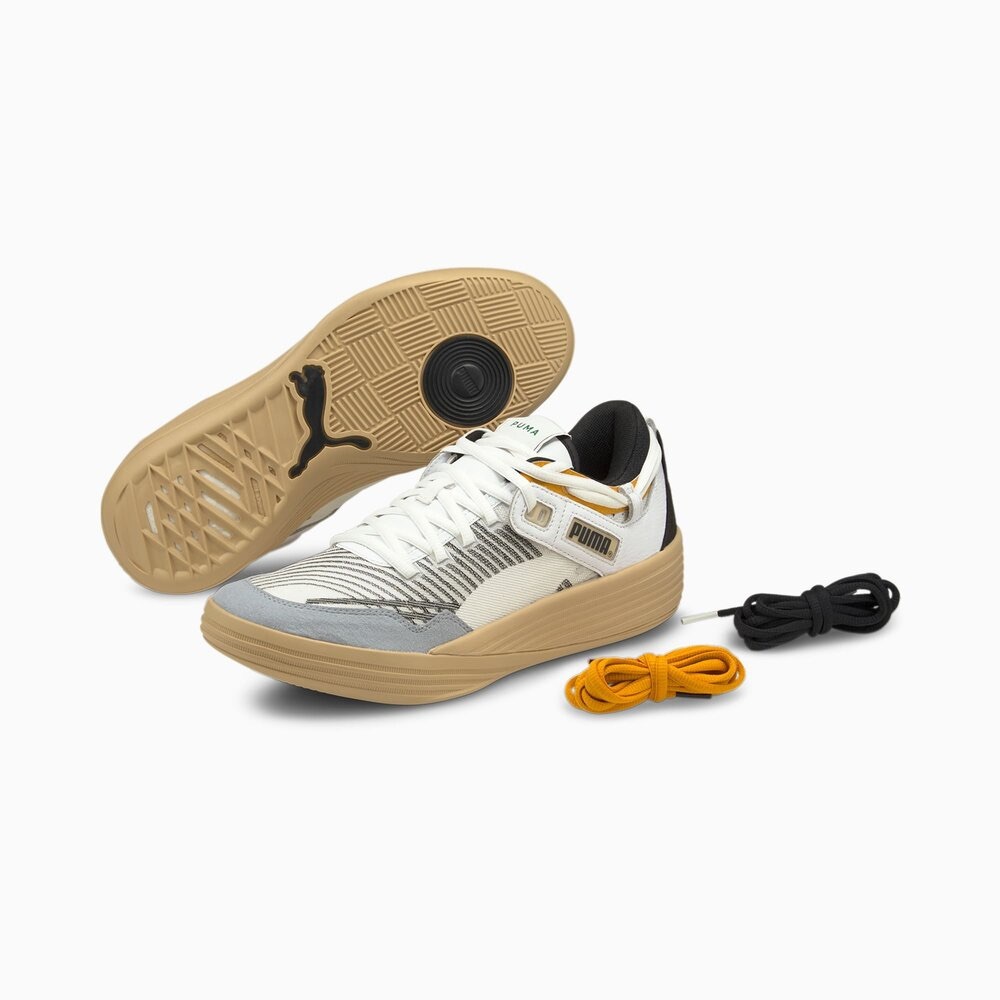 BRAND NEW - PUMA CLYDE ALL-PRO KUZMA LOW IN WHITE/PEBBLE // SIZE 12